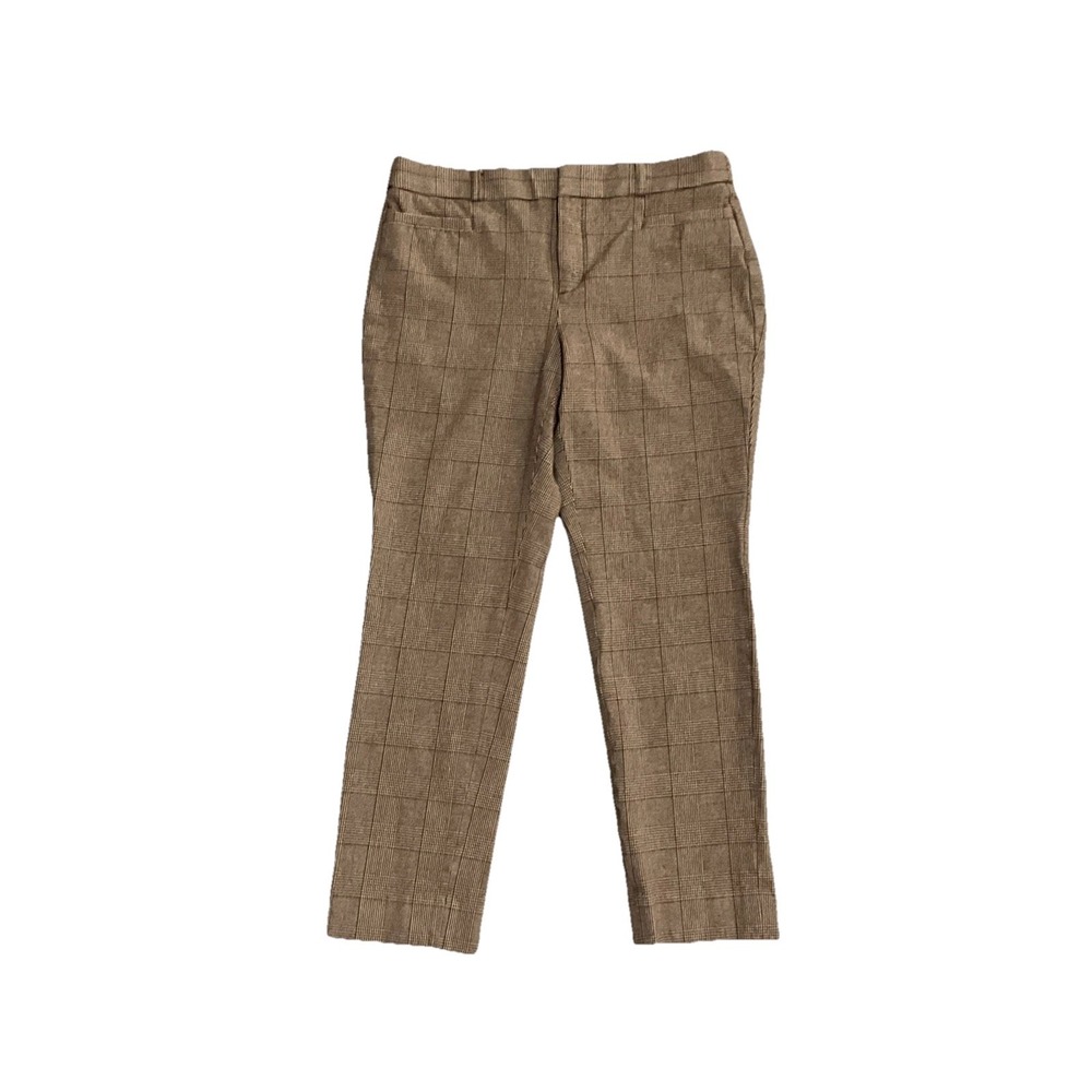 Banana Republic Sloan Curvy Fit Plaid Stretch‎ Ankle Pants Brown Career Size 6